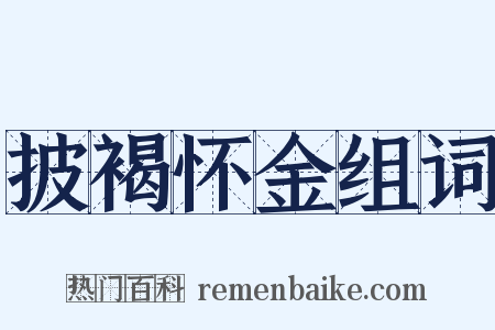 披褐怀金组词是什么意思的图片